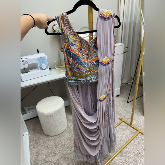 Gharara ready to wear saree sari Indian Pakistani party wear - Picture 8 of 8